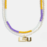 Louisiana State University Beaded Logo Necklace Set - Louisiana State University