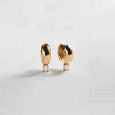 Kourtney Huggie Earrings - Kourtney Gold Plated Brass Earrings