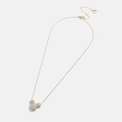 Mickey Mouse Disney Pavé Pendant Necklace - Gold/Pavé
