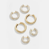 Lucy Earring Set - Gold/Pavé