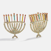 Light the Candles Menorah Stud Earrings - Menorah
