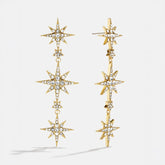 Venus Celestial Statement Earrings - Gold/Pavé