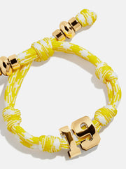 Knotty Varsity Number Custom Bracelet - Bright Yellow Double Digit