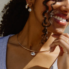 Lexi Crystal Collar Necklace - Gold