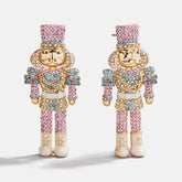 March of the Bling Statement Earrings - Pink/Blue Nutcracker