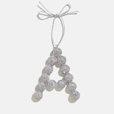 Merry Monogram Ornament - Silver/Pavé