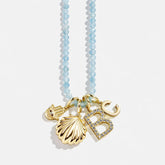 Semi-Precious Cluster Charm Necklace - Aquamarine Chain