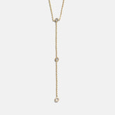 Yasmine Gold Lariat Necklace - Gold/Pavé