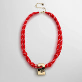 Knotty Varsity Custom Necklace - Cherry Red Single Digit