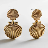 Marni Seashell Earrings - Gold/Pearl