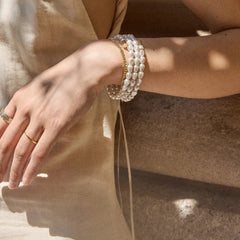 Ondine Pearl Cuff Bracelet - White