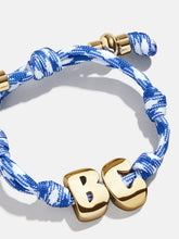 Knotty Initial Custom Bracelet - Royal Blue/White Double Letters