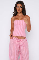 Born To Glow Bustier Pink Stripe
