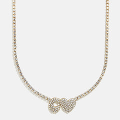 Love Letter Kids' Initial Tennis Necklace - Gold/Pavé