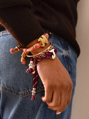 Knotty Initial Custom Bracelet - Maroon Double Letters