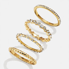 Lily Ring Set - Gold/Pavé