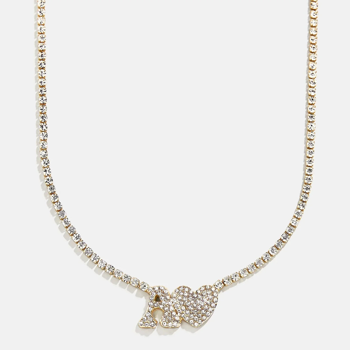Love Letter Kids' Initial Tennis Necklace - Gold/Pavé