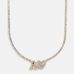 Love Letter Kids' Initial Tennis Necklace - Gold/Pavé