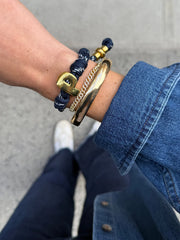 Knotty Initial Custom Bracelet - Navy Single Letter