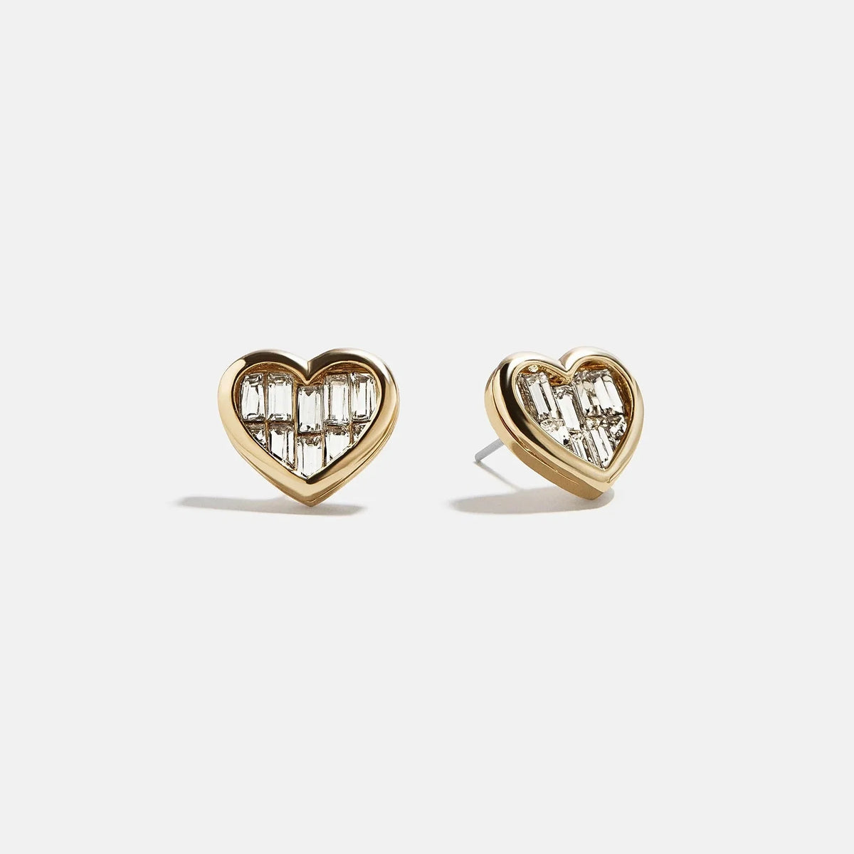 Sabrina Heart Stud Earrings - Gold/Pavé