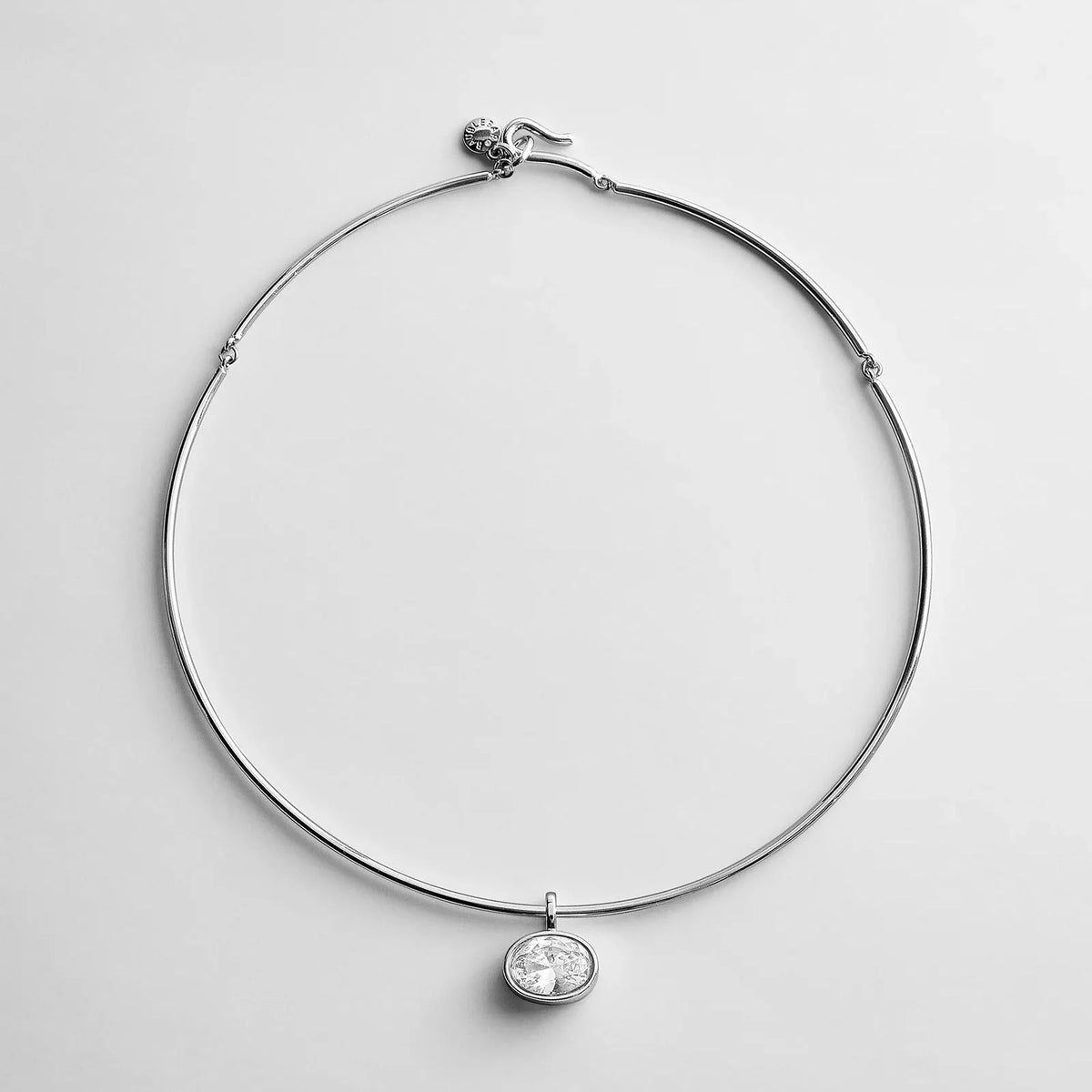 Lexi Crystal Collar Necklace - Silver