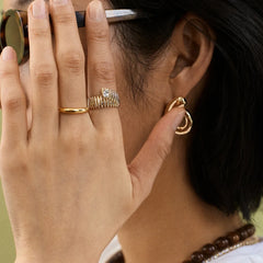 Mona Gold Wrap Ring - Gold/Pavé
