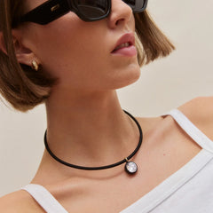 Lindsey Crystal Collar Necklace - Jet Black