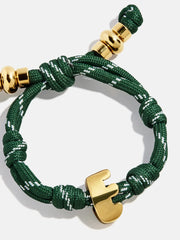 Knotty Initial Custom Bracelet - Dark Green Single Letter