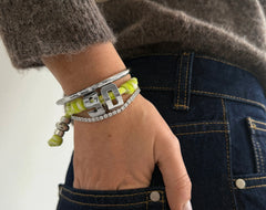 Knotty Varsity Number Custom Bracelet - Lime Green Single Digit
