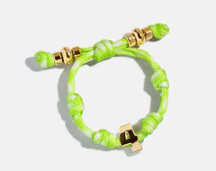 Knotty Varsity Number Custom Bracelet - Lime Green Single Digit