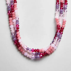Lena Semi-Precious Layered Necklace - Pink