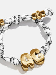 Knotty Initial Custom Bracelet - Onyx/White Double Letters