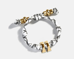 Knotty Varsity Number Custom Bracelet - Onyx/White Double Digit