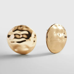 Odette Hammered Statement Studs - Gold