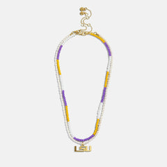 Louisiana State University Beaded Logo Necklace Set - Louisiana State University