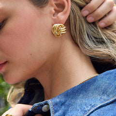 Lennox Gold Knot Earrings - Gold