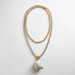 Ophelia Shell Wrap Necklace - Gold/Pearl