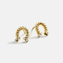 Lucky You 18K Gold Kids' Horseshoe Earrings - Horseshoe