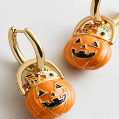 Laughing Jack Earrings - Pumpkin