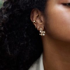 Nora Crystal Earrings - Gold/Pavé