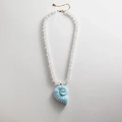 Sun Drift Semi-Precious Pendant Necklace - Spiral Shell