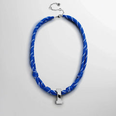 Knotty Varsity Custom Necklace - Royal Blue Single Digit