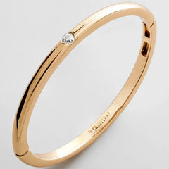 Nadia Classic Single Bezel Hinge Bangle - Classic Thin Gold Single Bezel