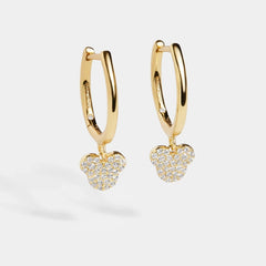 Mickey Mouse Disney 18K Gold Plated Sterling Silver Huggie Charm Earrings - Mickey Mouse
