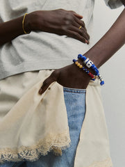Knotty Varsity Number Custom Bracelet - Cobalt Double Digit