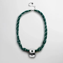 Knotty Varsity Custom Necklace - Dark Green Single Digit