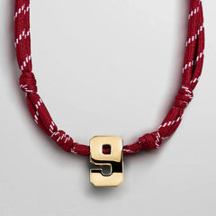 Knotty Varsity Custom Necklace - Maroon Single Digit