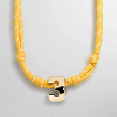 Knotty Varsity Custom Necklace - Marigold Single Digit
