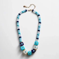 Ojo Semi-Precious Evil Eye Necklace - Blue Multi