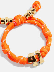 Knotty Varsity Number Custom Bracelet - Tangerine Double Digit